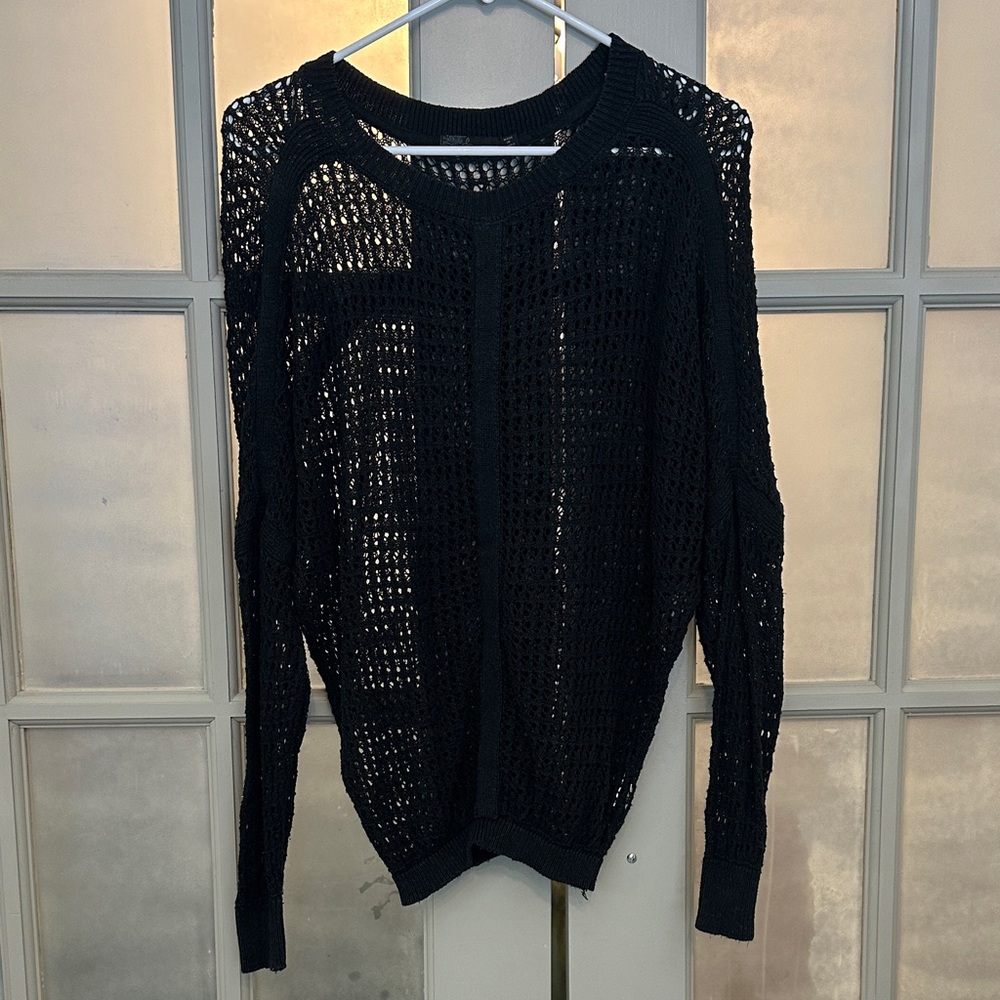 Prana Black Open-Knit Women's Sweater